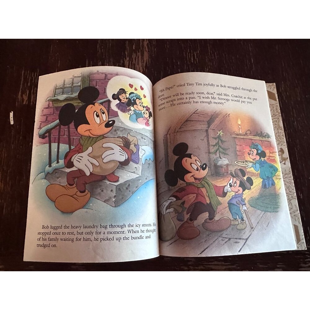 Vintage 1983 Disney Mickeys Christmas Carol Little Golden Book Hardcover Illustr - Picture 5 of 15
